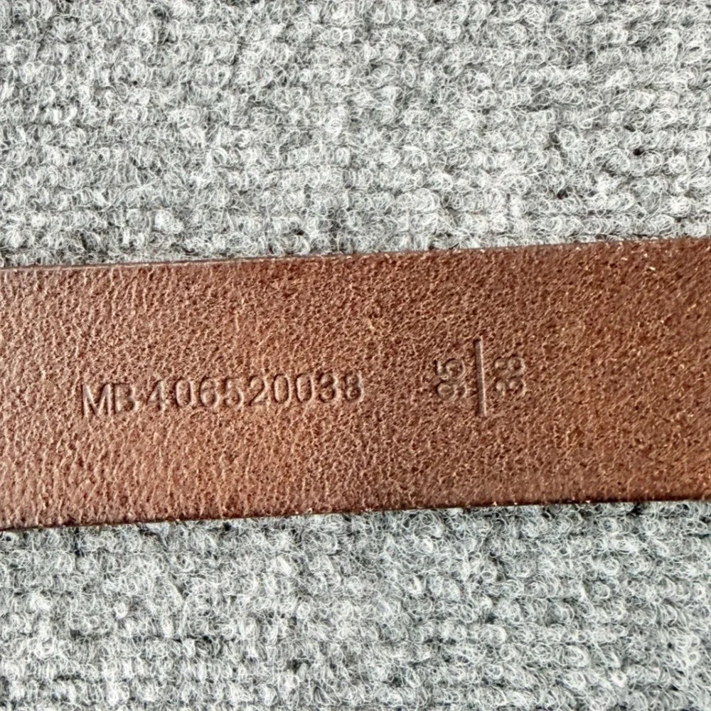 Fossil Leather Belt Mens 38 Brown Italian Full Grain Cowhide Casual Classic